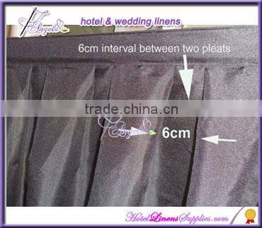 14' fitted table skirtings, pintuck taffeta table skirts for weddings, banquets, parties