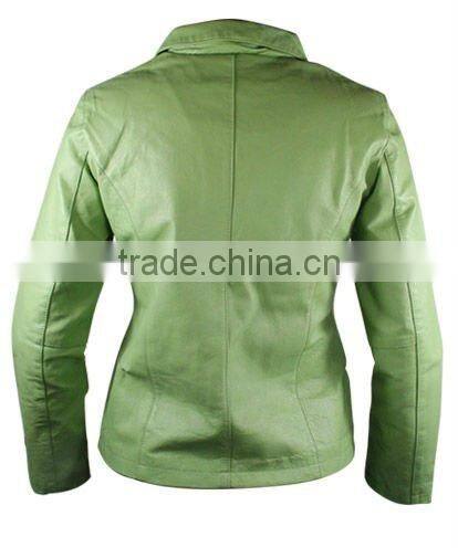 Ladies Colored Leather Jacket, Green Leather Jacket for Womens, Ladies Fitted Leather Jacket