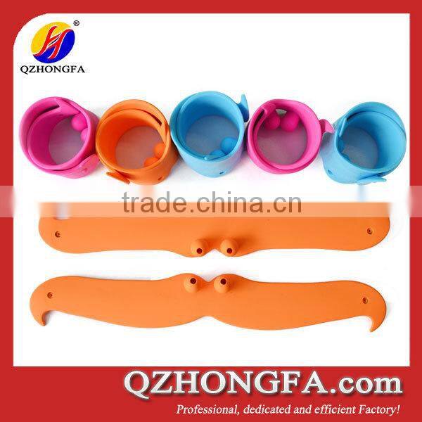Cool Silicone Rubber Slap Bracelets with Nail Design