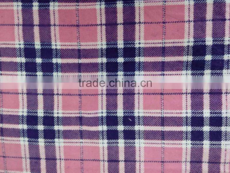 polyester/ cotton flannel fabric two side brushed for shirt