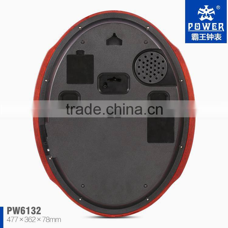 Wooden Case Large Decorative Big Pendulum Antique Wooden Wall Clock With 18 Music For Chiming And Sweep Quartz Clock Movement