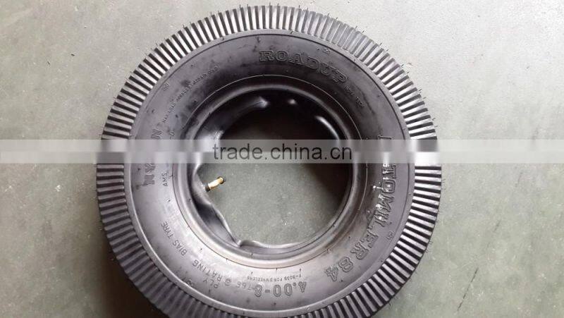 top quality ROADUP tire 400-8 to Peru 8PR 9.5mm pattern depth