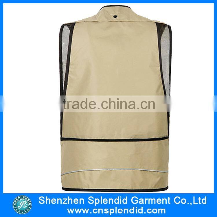 2016 Latest design multipocket dark green men' cargo vest