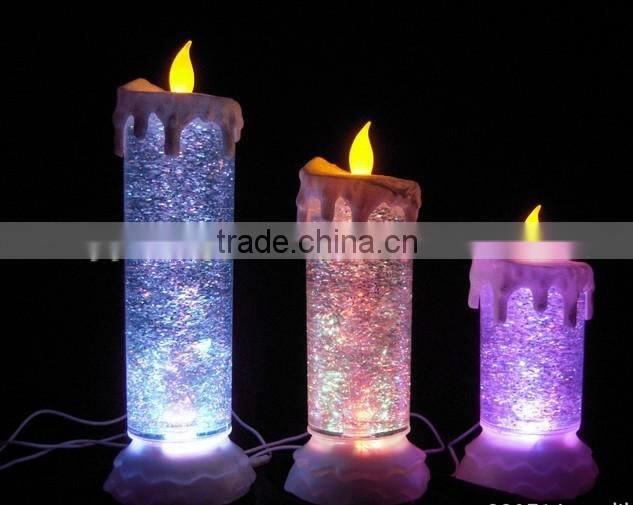 led water glitter christmas candle light led chrismtas light