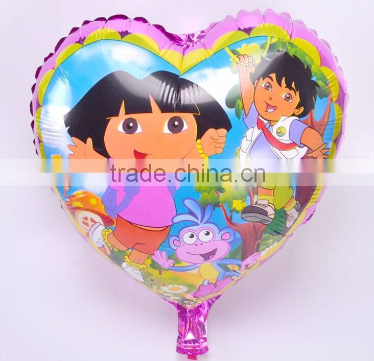 2016 Sale Party Supplies Single Foil Balloons Dora Balloons Cartoon Foil Helium