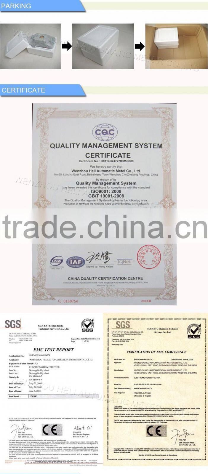 100N.M perfect perfomance electric actuators( direct installation HL-10)