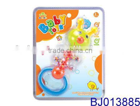 EN71 100% safe funny plastic animal baby rattle toy giraffe