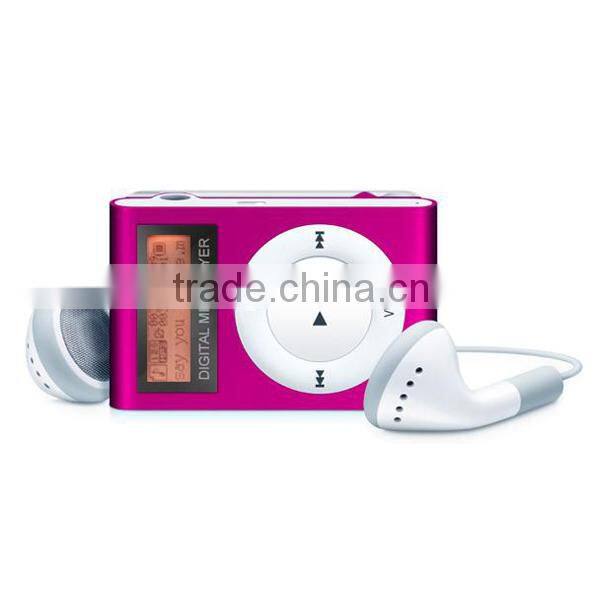 Promotion gift mini metal clip bible mp3 player with LED screen