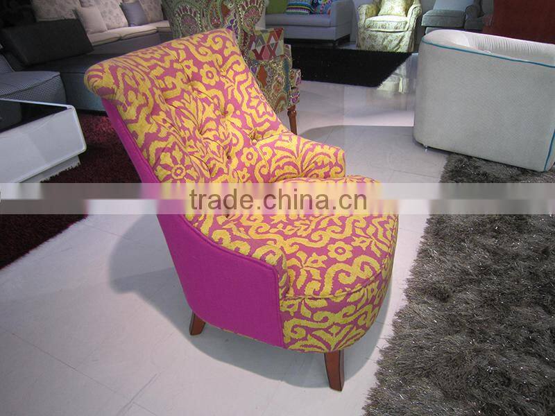 Blue flower fabric armchair