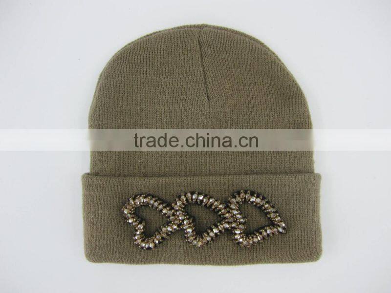 New arrival cheap acrylic winter girls knitted hat wholesale
