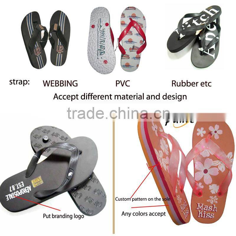 Guangzhou factory customization fashion lady beach slippers flip-flops