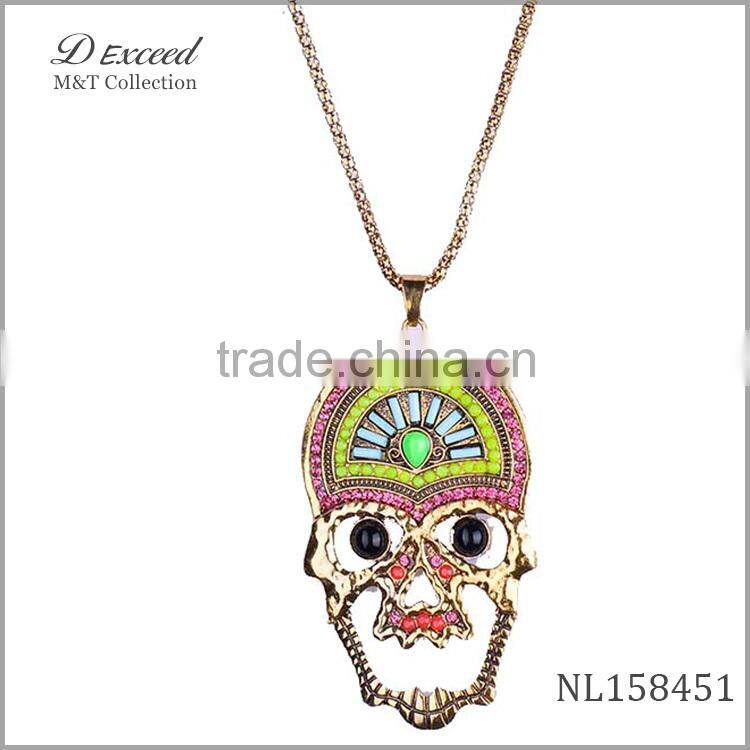 fashion alloy skull necklace,wholesale cheap skull necklace