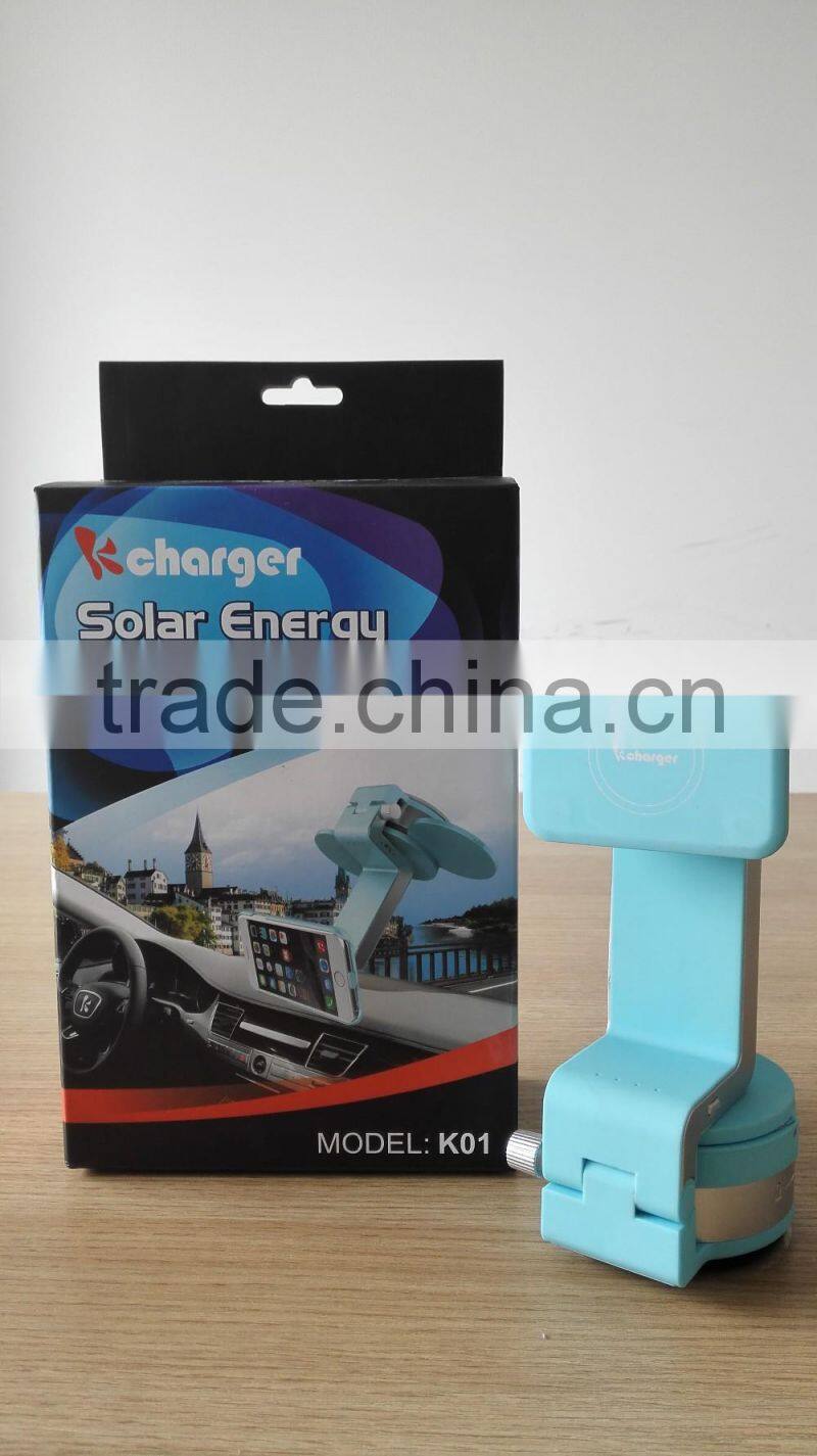 Solar energy qi standard adsorption wireless charger for smartphone