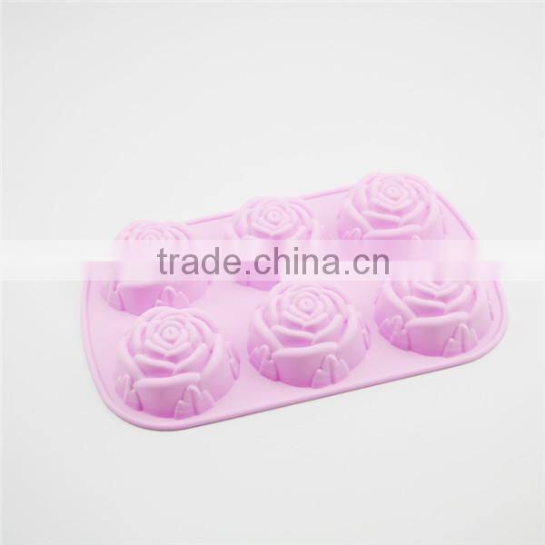 Flower shaped rose silicone soap mold
