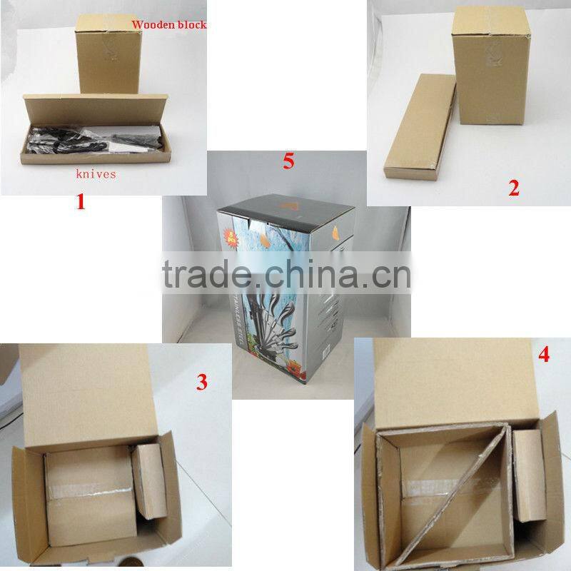 6 Piece Purple Handle Kitchen Knife Set With Purple Blcok