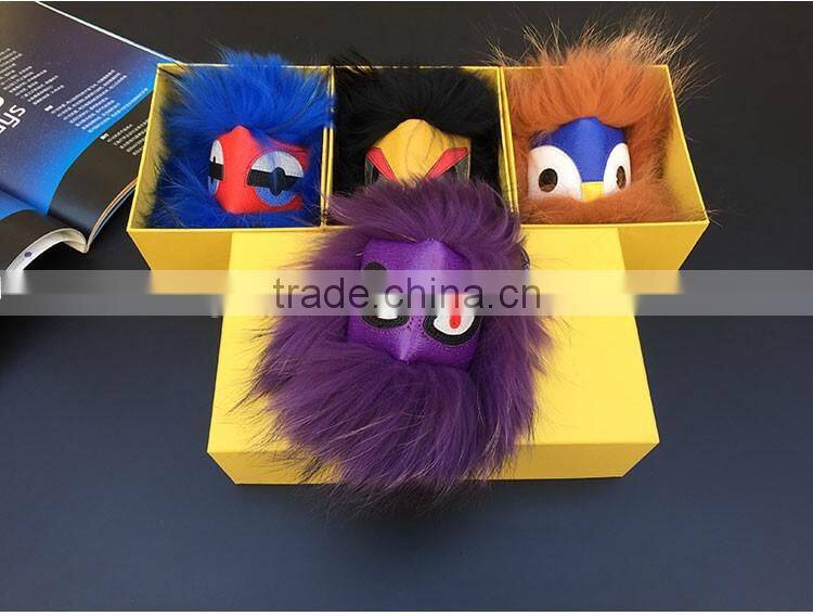 Beautiful Monster raccoon Fur Chain Key,Fashion Fur Keychain for Bag, Car keychain and Keyring