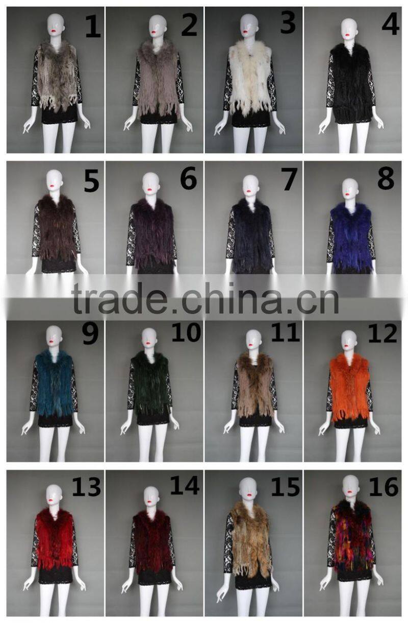 Hot Sale Rabbit Fur Cheap Vest Fur Trim Free Size Waistcoat Fur Vest