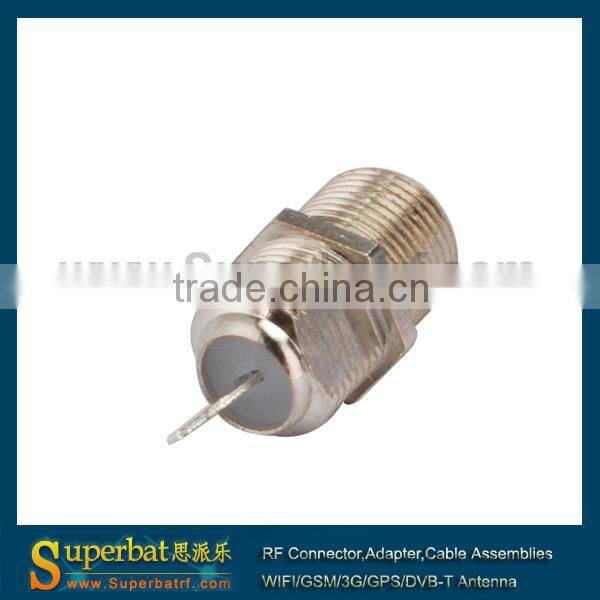 75 Ohm F type female connector panel mount Jack with solder cup