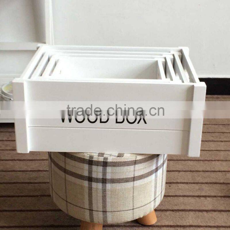 wooden box white, wood craft box, white storage box
