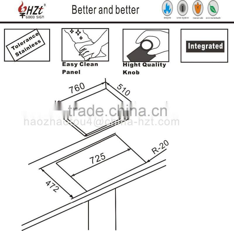Built in Installation and CE CSA Certification gas cooker