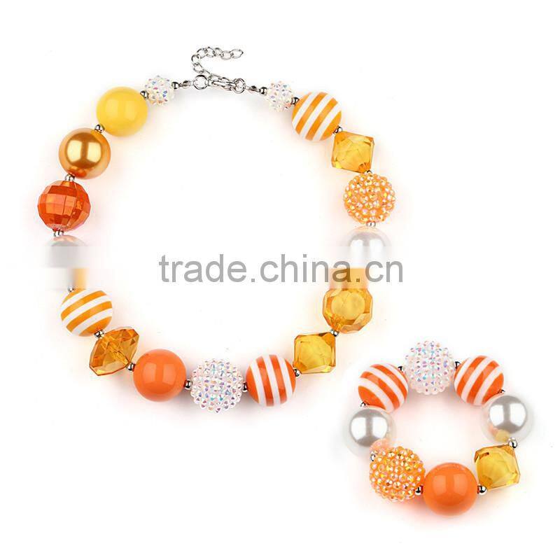 hottest baby girls jewelry set kids chunky princess necklace and bracelet set wholesale