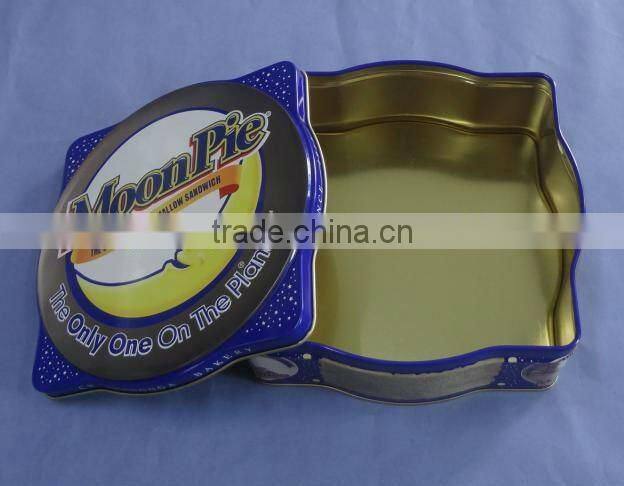 sweet irregular mooncake packaging tin box