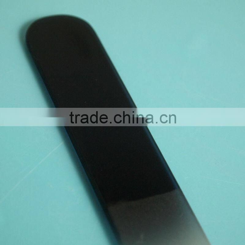 BLC-010 195mm Mat finished black colored handle glass nail file with packaging