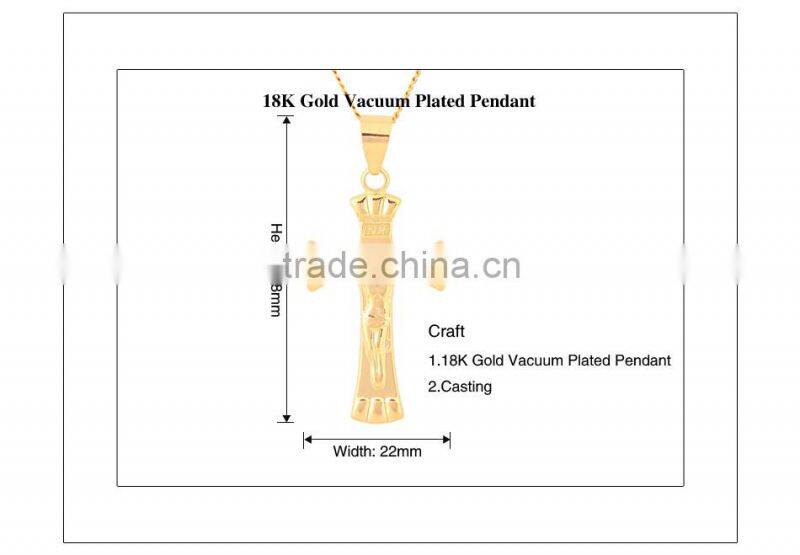 ATHENAA Fashion Christian Religious Jewelry Gold Plated Jesus Copper Cross Pendant