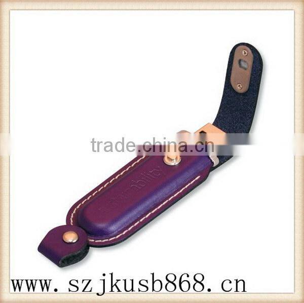 Newest top quality new model leather usb flash drive