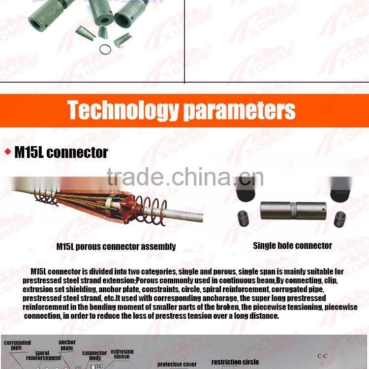 M15L type porous single hole anchorage connector assembly