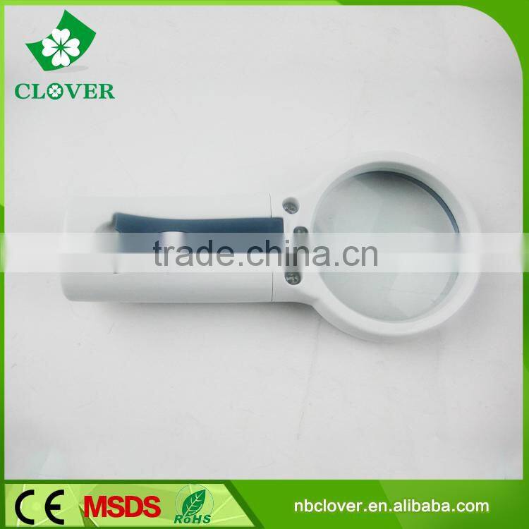 2PCS AAA battery 2 LED plastic magnifying glass x5 with stand