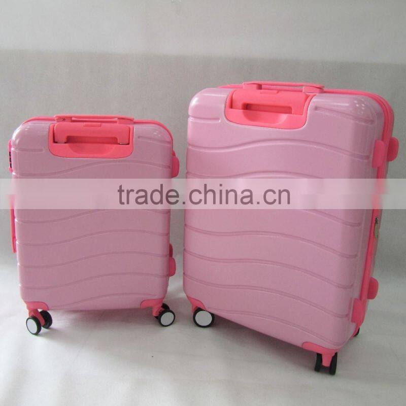 Frosted Curve-shape ABS+PC fashion trolley luggage set