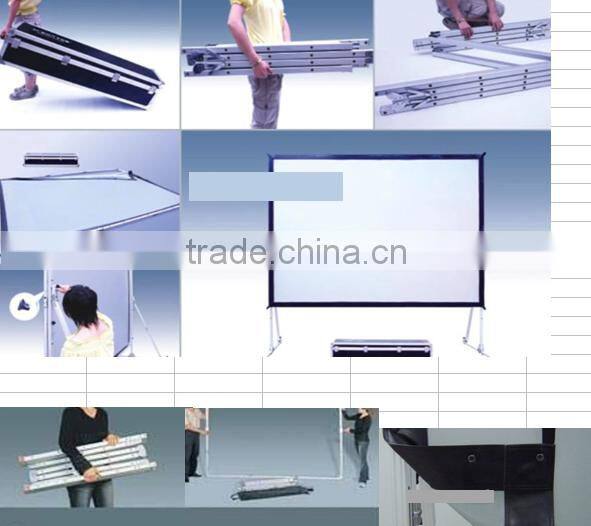 Big size Format 16:9 200 inch Fast folding projection screen/portable projector screen/big size light projection screen