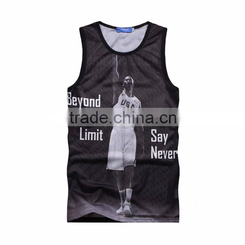 Yingzhong garment Wholesale Sublimation Hot fashion men Fit Tank Tops , vest tops lighter print logo