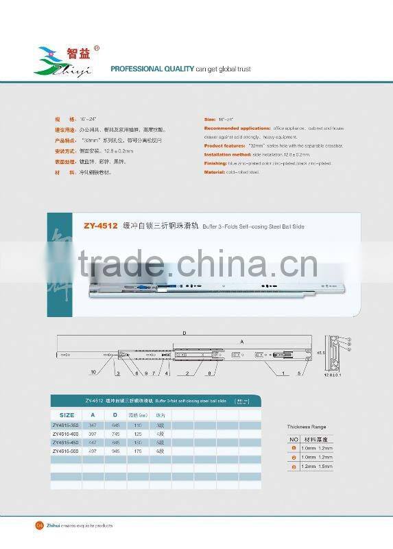 ZY4512:Push Open Drawer Slide