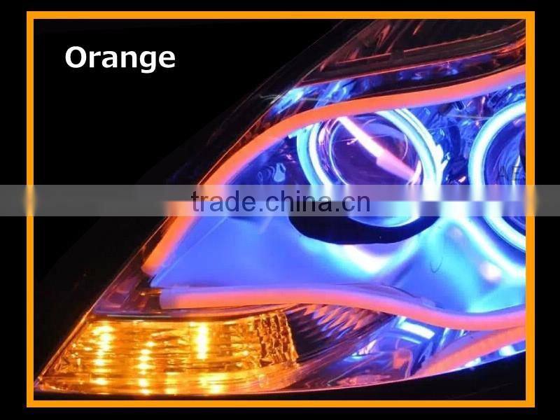 Dual Color White-Amber Switchback Headlight LED Tube Strip Light DRL Daytime Running Light & Turn Signal Lamp