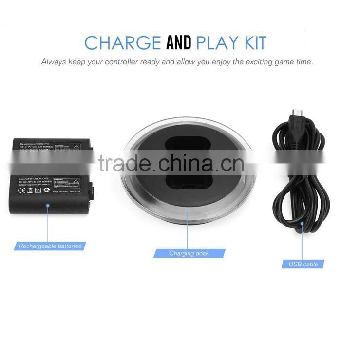Rechargeable Dual 2800mAh Imitation Battery + Charging Station Dock with Recharger USB Cable Kit for Xbox One Wireless Controlle