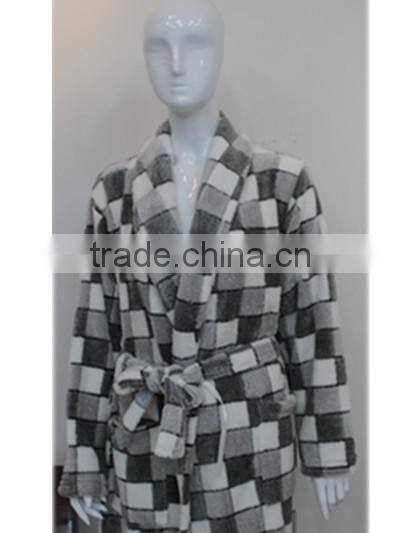 Printed Coral Fleece Bathrobe Microfiber Men Bathrobe