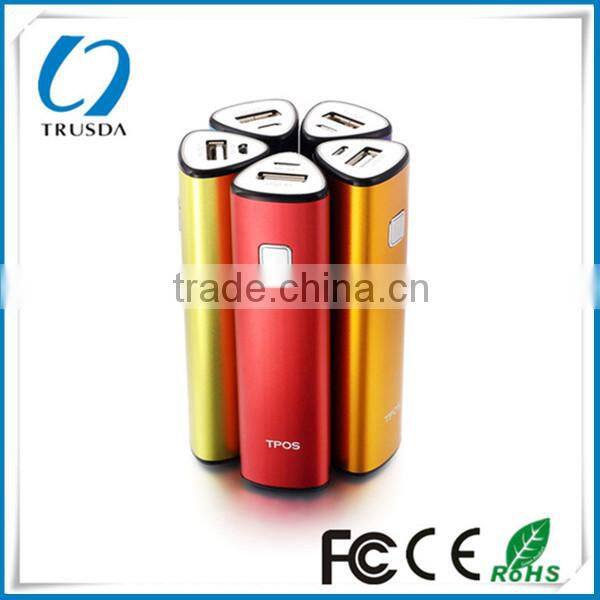 Power Bank Portable Charger 2800mah Trusda Black Lipstick-sized