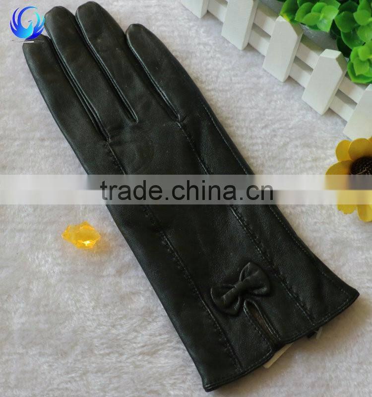 New fashion women's winter goatskin C grade leather gloves made in China