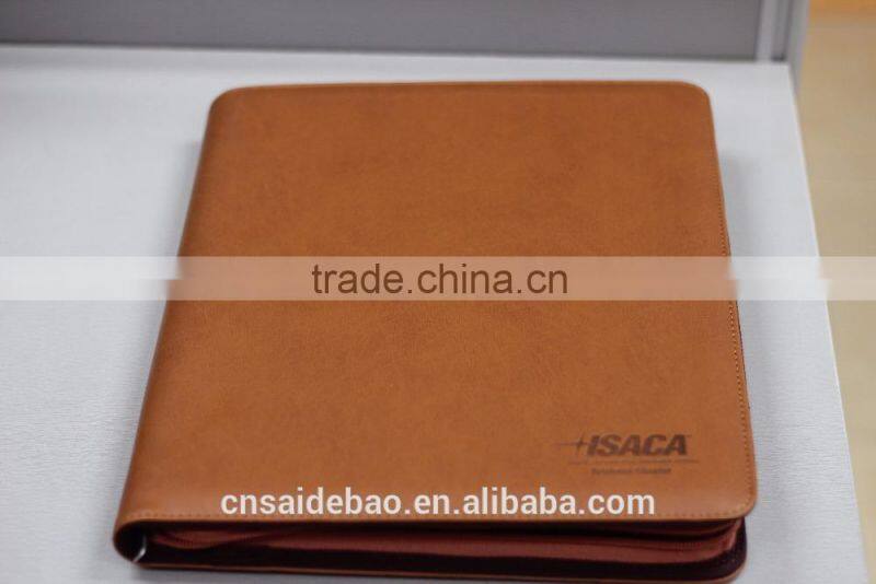 A4 leather file folder document holder fashion portfolio folder leather portfolio folder from factory