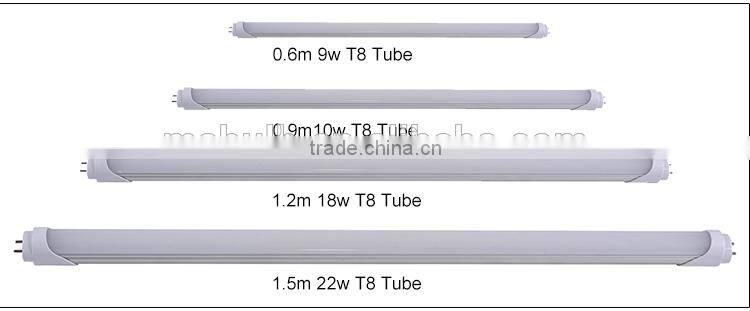 2015 T8 Alluminuim+PC Ra>80 85-265V 600mm 10w 15w 20w 25w 30w 40w t8 led tube