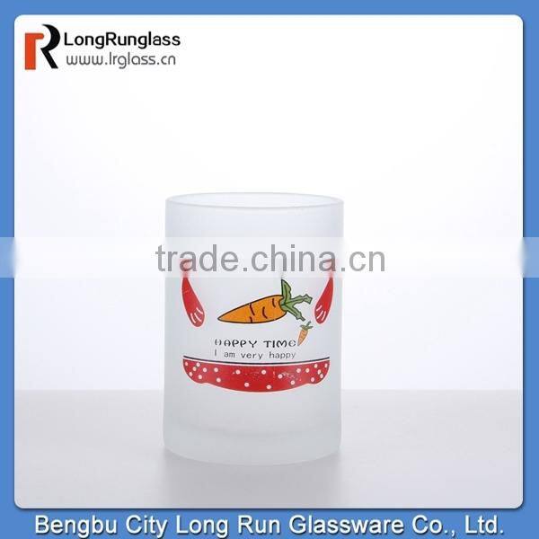 LongRun 10oz frosted water glass mug with sprinting