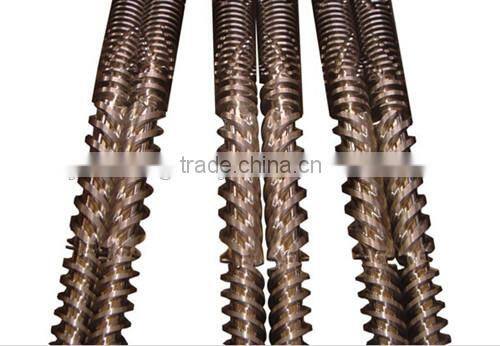 Conical twin screw barrel for injection moulding machine/ for PC / PA / PBT / PET plastic machine