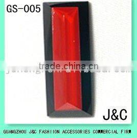 otagon pointed backside glass gemstone