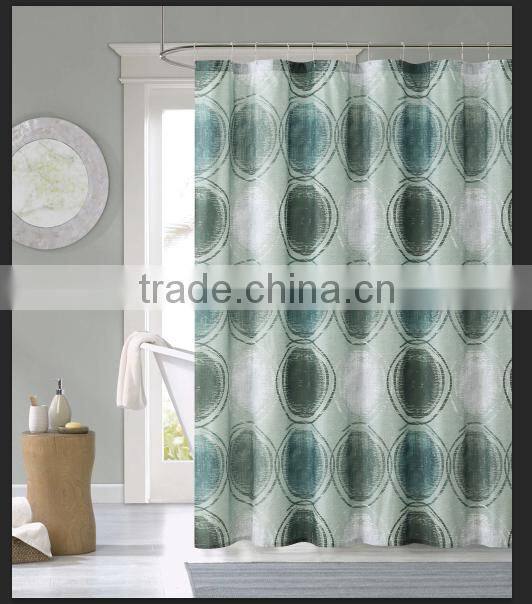 Bamboo Fabric Printed Polyester Shower Curtain