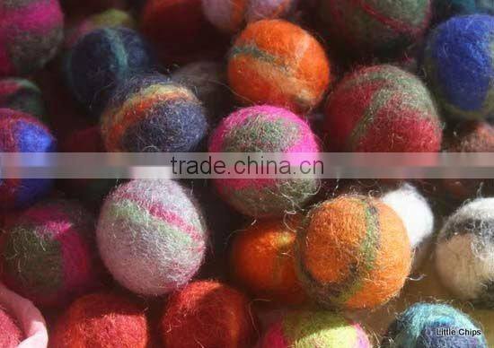Felt Ball with Glass beads decorations