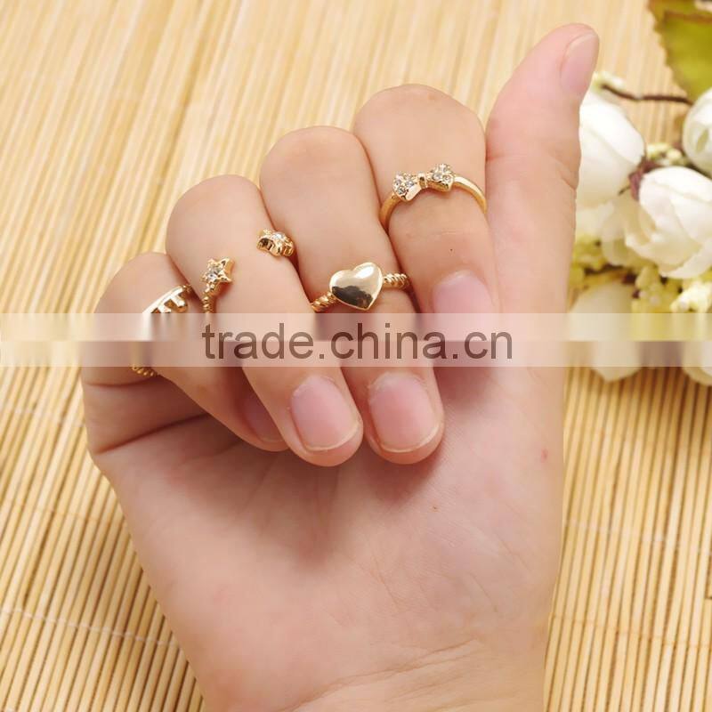 Fashion multielement rings peach heart engagement ring