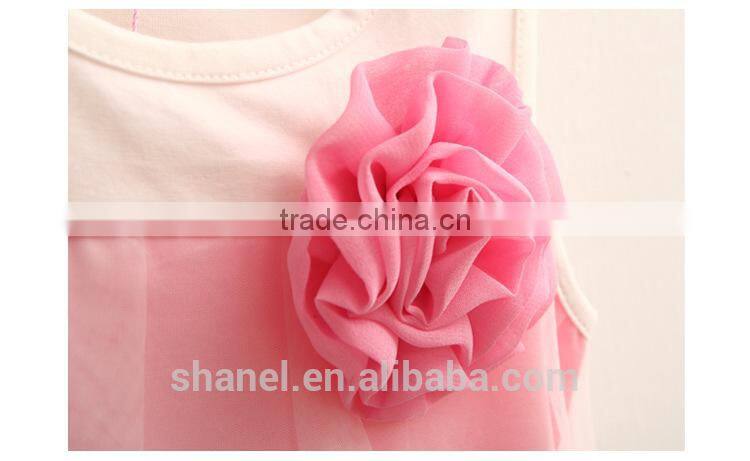 NEW arrival girls cotton tops flower vest t-shirts