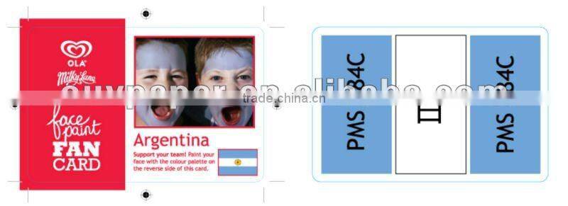 HOT Sporting colorful face paint card Sport supplies Europe Cup